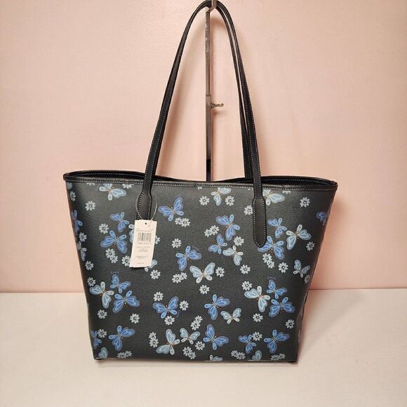 NWT Coach CH211 City Tote Coated Canvas Leather Lovely Butterfly Print - Picture 3 of 6